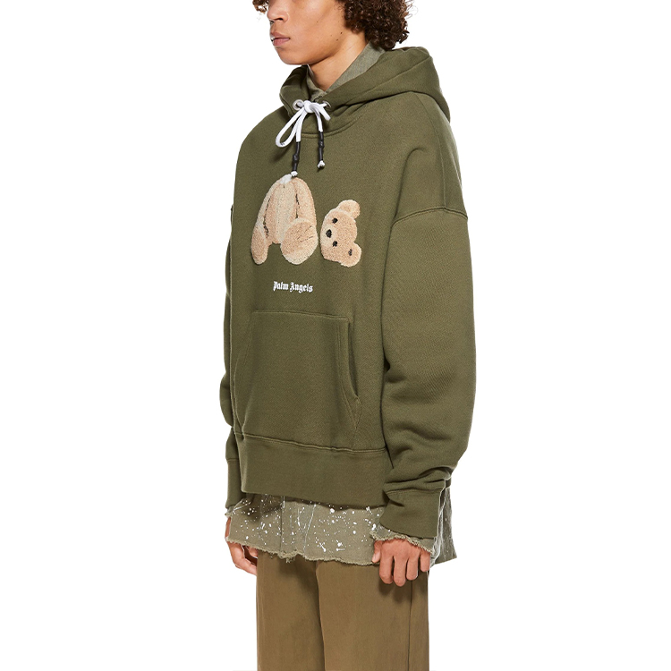 PALM ANGELS SS21 Olive Green Decapitated Bear Hoodie Sweatshirt PMBB058R21FLE0015660 圖 7