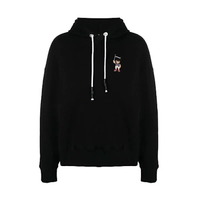 Palm Angels SS21 Pirate Bear Logo Hoodie Unisex Black. PMBB058S21FLE0081001