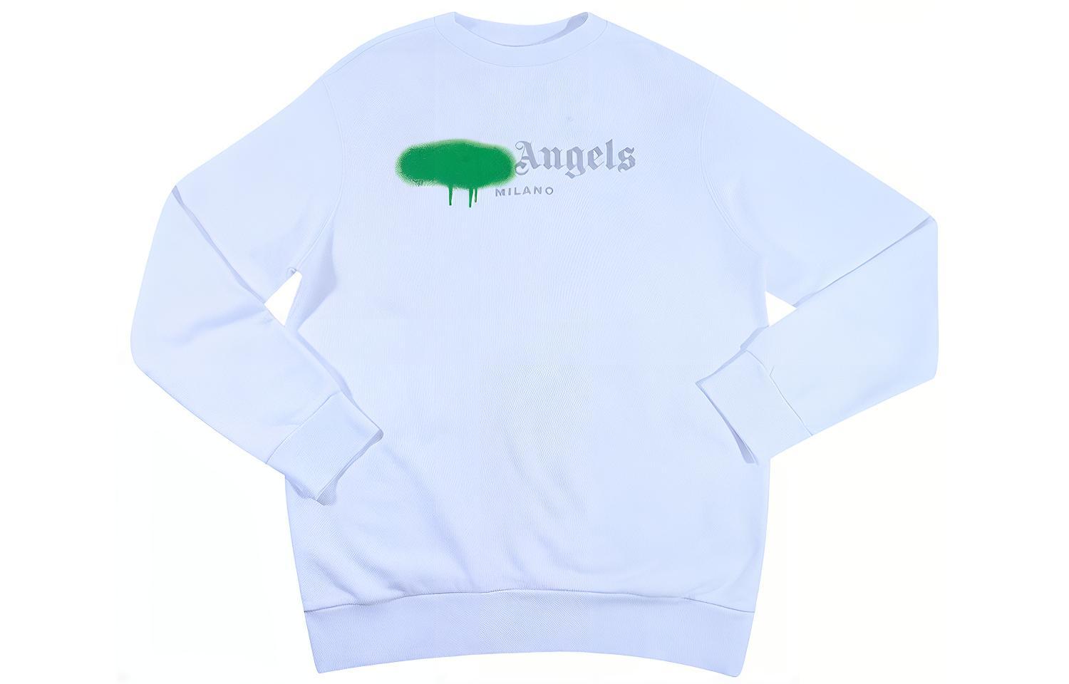 Lookbook パームエンジェルス SS21 スプレーエフェクトロゴ クルーネックスウェット 白 メンズ PMBA001F20FLE0020155