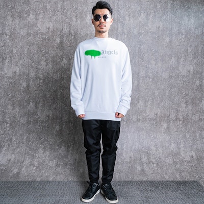 パームエンジェルス SS21 スプレーエフェクトロゴ クルーネックスウェット 白 メンズ PMBA001F20FLE0020155 Shop パームエンジェルス SS21 スプレーエフェクトロゴ クルーネックスウェット 白 メンズ PMBA001F20FLE0020155