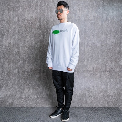 パームエンジェルス SS21 スプレーエフェクトロゴ クルーネックスウェット 白 メンズ PMBA001F20FLE0020155 Details for パームエンジェルス SS21 スプレーエフェクトロゴ クルーネックスウェット 白 メンズ PMBA001F20FLE0020155