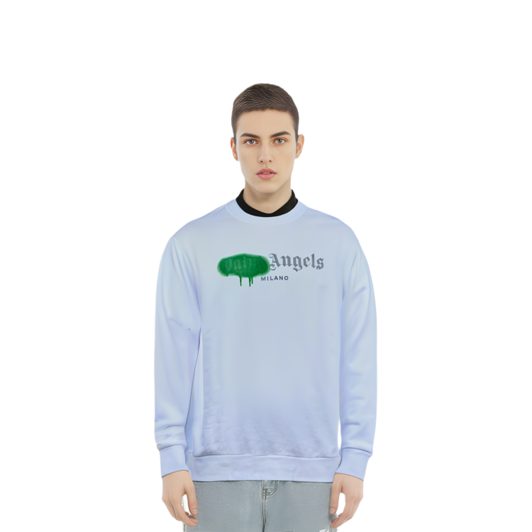 Sizing パームエンジェルス SS21 スプレーエフェクトロゴ クルーネックスウェット 白 メンズ PMBA001F20FLE0020155
