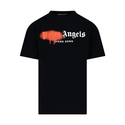PALM ANGELS SS21 Spray Logo T-Shirt Black Short Sleeve Tee PMAA001S21JER0411020