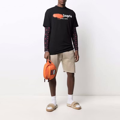 PALM ANGELS SS21 Spray Logo T-Shirt Black Short Sleeve Tee PMAA001S21JER0411020 Purchase PALM ANGELS SS21 Spray Logo T-Shirt Black Short Sleeve Tee PMAA001S21JER0411020