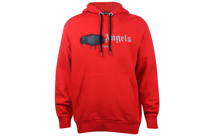 PALM ANGELS SS21 Spray Paint Logo Hoodie Red . PMBB003F20FLE0012510