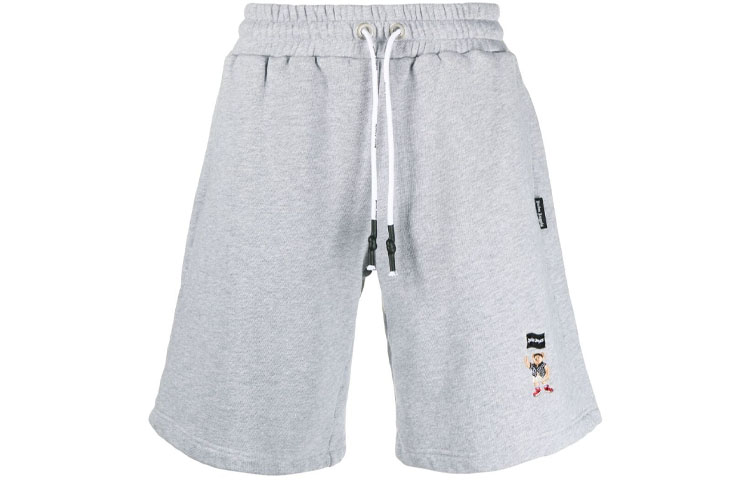 PALM ANGELS SS21 Teddy Bear Print Loose Drawstring Shorts Men’s Grey. PMCI010S21FLE0020901