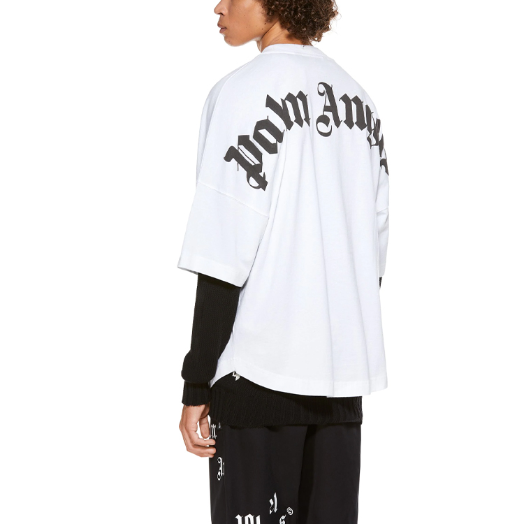 Sizing PALM ANGELS SS21 ホワイト バックロゴプリントTシャツ PMAA002R21JER0010110