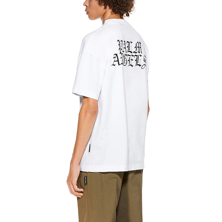 Sizing パームエンジェルス SS21 ホワイト クルーネック フレームプリント Tシャツ PMAA001R21JER0040118