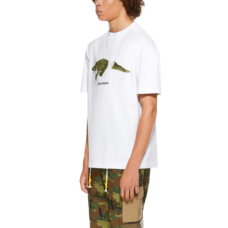 Sizing PALM ANGELS SS21 Kaos Crewneck Putih Logo Grafik. PMAA001R21JER0020155