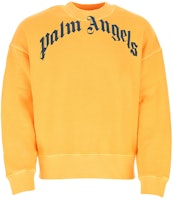 PALM ANGELS SS21 Yellow Logo Print Crewneck Sweatshirt PMBA026R21FLE0061846 PALM ANGELS SS21 Yellow Logo Print Crewneck Sweatshirt PMBA026R21FLE0061846