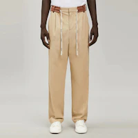Shop Palm Angels SS22 米色腰帶運動長褲 PMCA112S22FAB0016164
