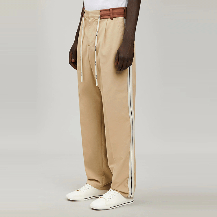 Details for Palm Angels SS22  Beige Belted Track Pants PMCA112S22FAB0016164