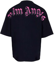 PALM ANGELS SS22 Black Loose-Fit Letter Print T-Shirt PMAA002C99JER0031032 PALM ANGELS SS22 Black Loose-Fit Letter Print T-Shirt PMAA002C99JER0031032