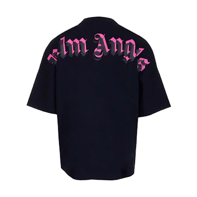 PALM ANGELS SS22 Black Loose-Fit Letter Print T-Shirt PMAA002C99JER0031032