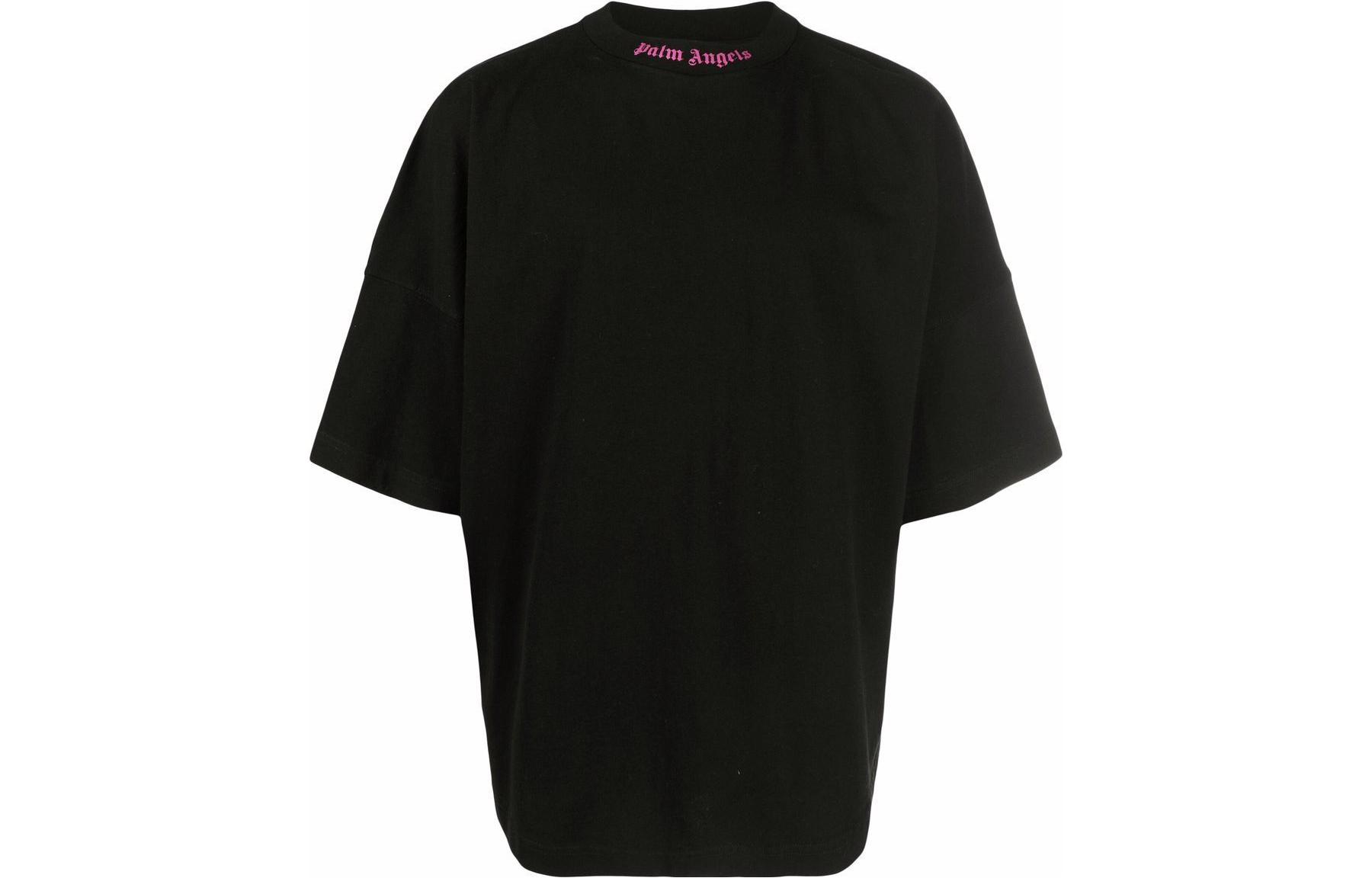 Lookbook Camiseta Negra Suelta con Letras PALM ANGELS SS22. PMAA002C99JER0031032