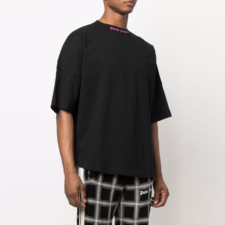 Purchase Camiseta Negra Suelta con Letras PALM ANGELS SS22. PMAA002C99JER0031032