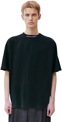 PALM ANGELS SS22 黑色寬鬆版字母印花T恤 PMAA002C99JER0031032 Cheap PALM ANGELS SS22 黑色寬鬆版字母印花T恤 PMAA002C99JER0031032