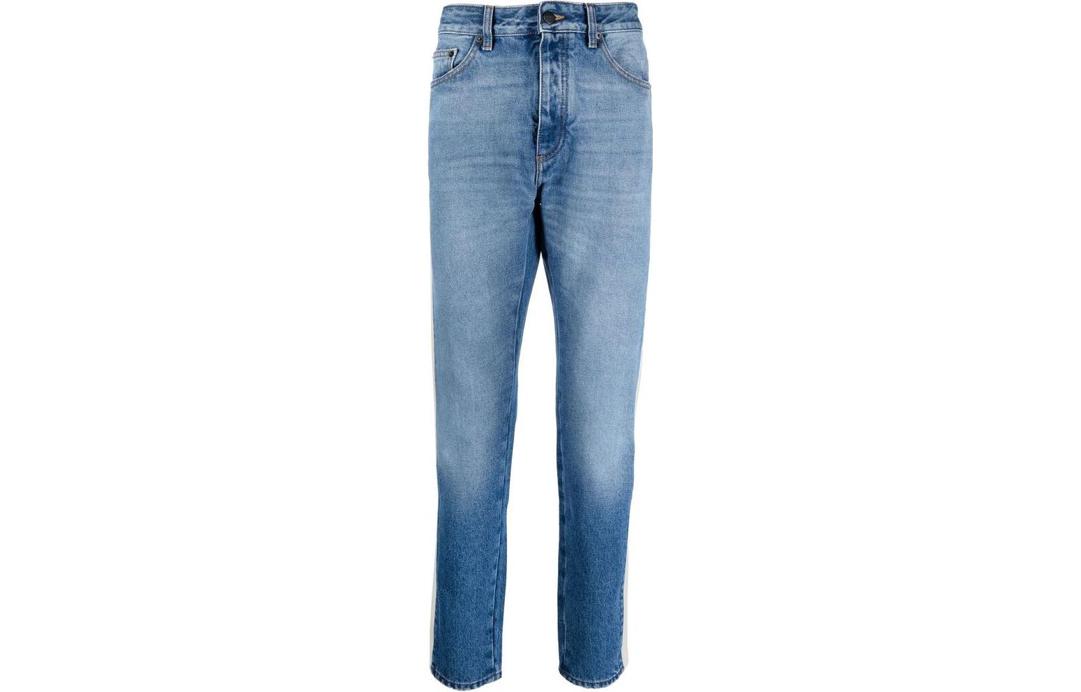 PALM ANGELS SS22  Light Blue Casual Solid Cotton Jeans. PMYA028C99DEN0014001