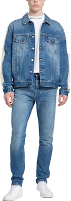 PALM ANGELS SS22 Light Blue Casual Solid Cotton Jeans. PMYA028C99DEN0014001 Lookbook PALM ANGELS SS22 Light Blue Casual Solid Cotton Jeans. PMYA028C99DEN0014001