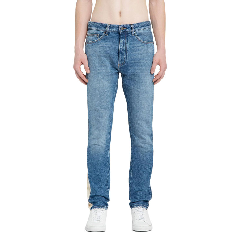 Shop PALM ANGELS SS22  Light Blue Casual Solid Cotton Jeans. PMYA028C99DEN0014001