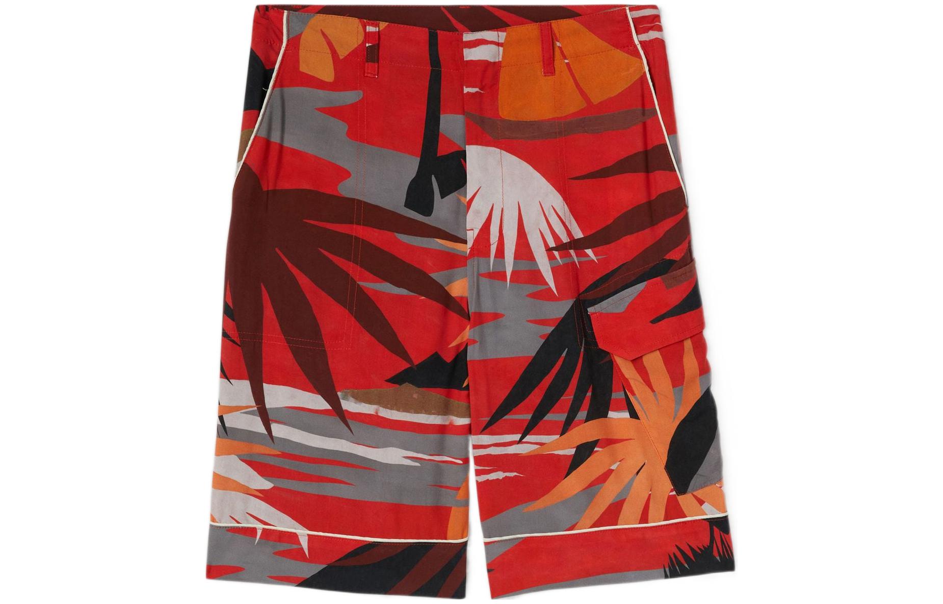 Order PALM ANGELS SS22 多色植物印花休闲短裤 PMCB038S22FAB0028403