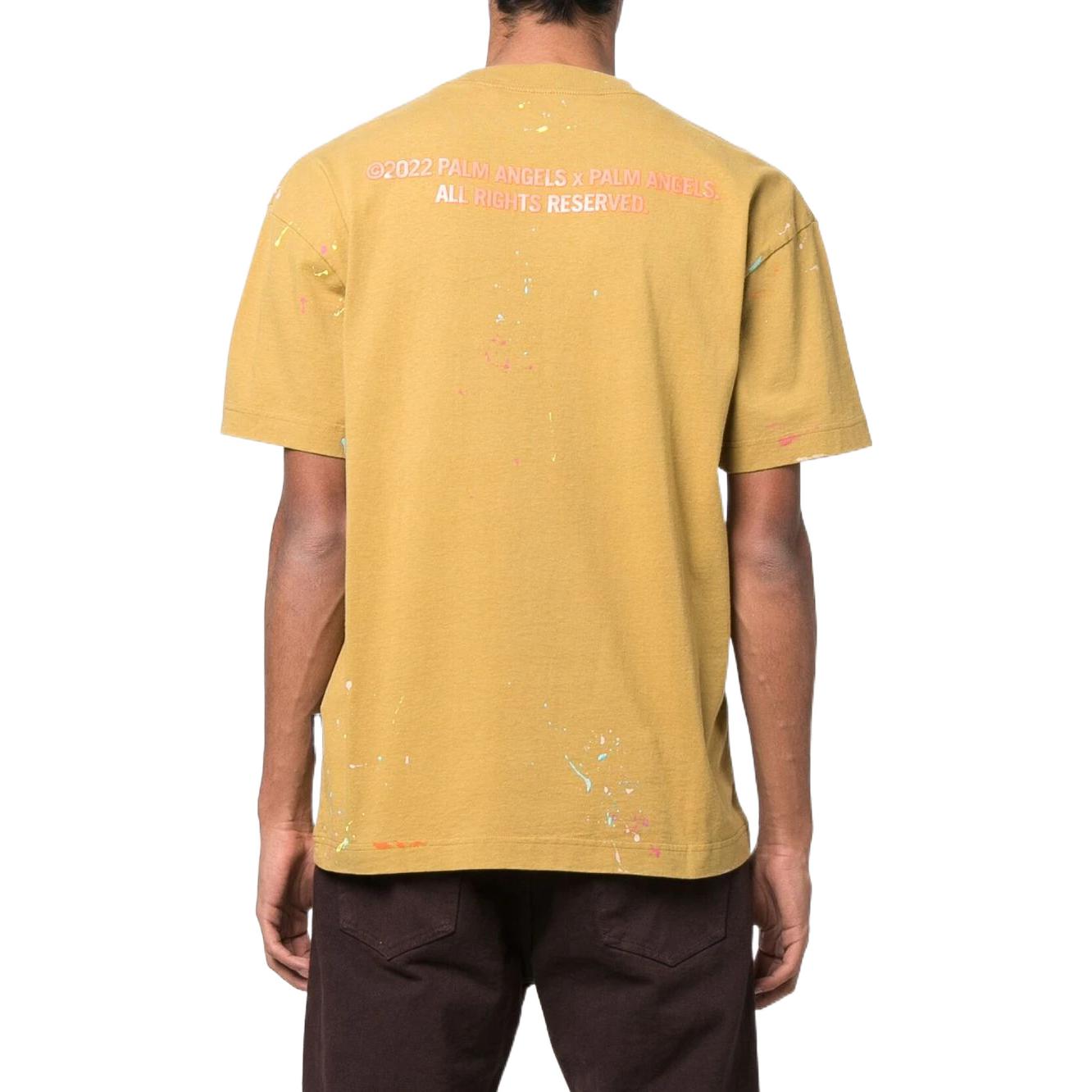 Palm Angels SS22  Short Sleeve T-Shirt Copper Orange Palm Print Design PMAA001S22JER0036020 圖 4