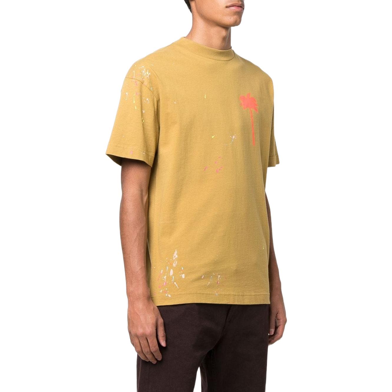 Palm Angels SS22  Short Sleeve T-Shirt Copper Orange Palm Print Design PMAA001S22JER0036020 圖 5