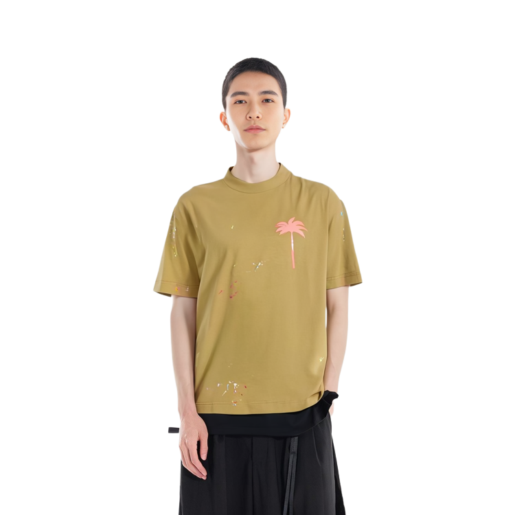 Palm Angels SS22  Short Sleeve T-Shirt Copper Orange Palm Print Design PMAA001S22JER0036020 圖 7
