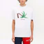 Shop Camiseta Blanca Palm Angels SS22 Cuello Redondo con Estampado de Palmeras. PMAA001S22JER0220155