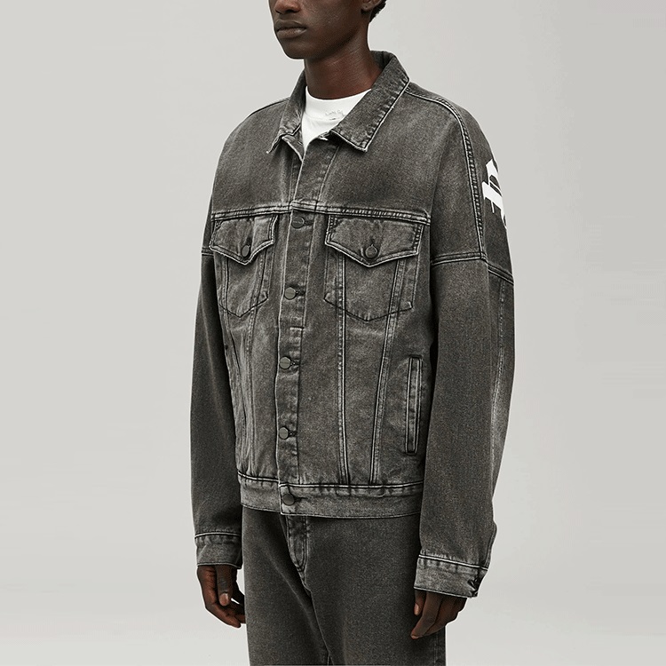 Details for 팜엔젤스 SS22 아치 로고 프린트 데님 자켓 블랙 가을 컬렉션. PMYE006C99DEN0011001