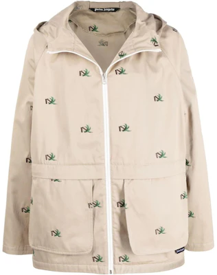 Palm Angels SS22 Beige Hoodie Jacket with Palm Tree Design PMEA200S22FAB0026155 Buy Palm Angels SS22 Beige Hoodie Jacket with Palm Tree Design PMEA200S22FAB0026155