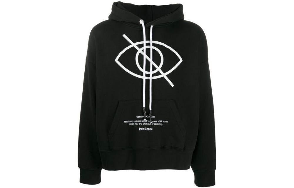 Palm Angels SS22 Black Eye Letter Print Pullover Hoodie PMBB058F196310061001