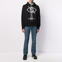 Lookbook Palm Angels SS22 黑眼字母印花套頭連帽衫 PMBB058F196310061001