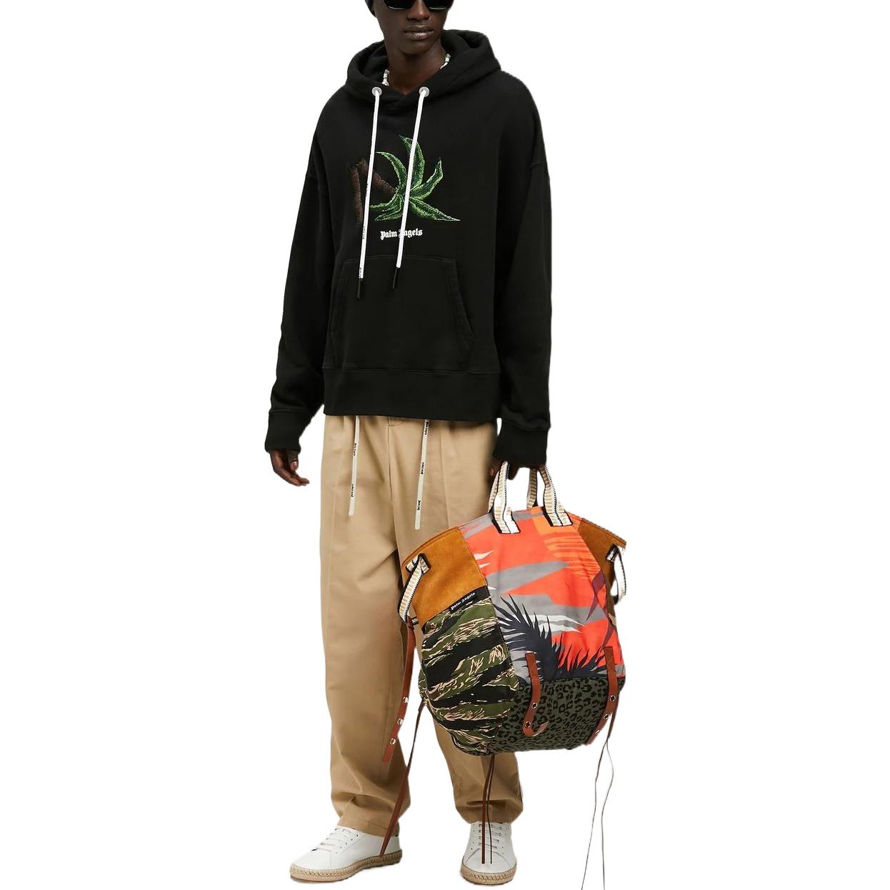 PALM ANGELS SS22 Black Hoodie with Palm Tree Logo Print for Men. PMBB058S22FLE0171055 圖 3