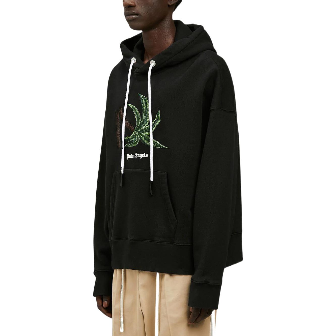 PALM ANGELS SS22 Black Hoodie with Palm Tree Logo Print for Men. PMBB058S22FLE0171055 圖 5
