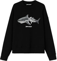 PALM ANGELS SS22 Black Shark Logo Pullover Sweatshirt Long Sleeve PMBA026S22FLE0041009 PALM ANGELS SS22 Black Shark Logo Pullover Sweatshirt Long Sleeve PMBA026S22FLE0041009