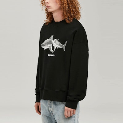 パームエンジェルス SS22 ブラック シャークロゴ プルオーバー スウェットシャツ 長袖 PMBA026S22FLE0041009 Details for パームエンジェルス SS22 ブラック シャークロゴ プルオーバー スウェットシャツ 長袖 PMBA026S22FLE0041009