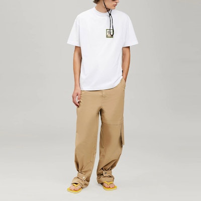 PALM ANGELS SS22 ボクサー ボブ アニマルプリント ロゴ クルーネック Tシャツ ホワイト メンズ. PMAA001S22JER0250155 Lookbook PALM ANGELS SS22 ボクサー ボブ アニマルプリント ロゴ クルーネック Tシャツ ホワイト メンズ. PMAA001S22JER0250155