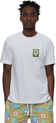 PALM ANGELS SS22 ボクサー ボブ アニマルプリント ロゴ クルーネック Tシャツ ホワイト メンズ. PMAA001S22JER0250155 Sizing PALM ANGELS SS22 ボクサー ボブ アニマルプリント ロゴ クルーネック Tシャツ ホワイト メンズ. PMAA001S22JER0250155