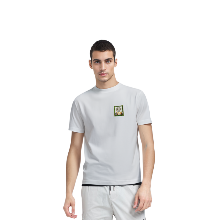 Cheap PALM ANGELS SS22 ボクサー ボブ アニマルプリント ロゴ クルーネック Tシャツ ホワイト メンズ. PMAA001S22JER0250155