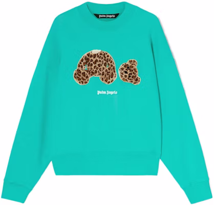 Palm Angels SS22 Forest Green Leopard Bear Crewneck Sweatshirt PMBA026S22FLE0075760 Buy Palm Angels SS22 Forest Green Leopard Bear Crewneck Sweatshirt PMBA026S22FLE0075760