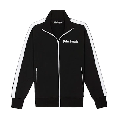 PALM ANGELS SS22 Logo Print Track Jacket Black Fashion Top PMBD001C99FAB0011001