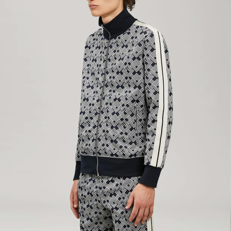 Purchase PALM ANGELS SS22 Navy Blue  Striped Logo Track Jacket. PMBD001S22FAB0024603