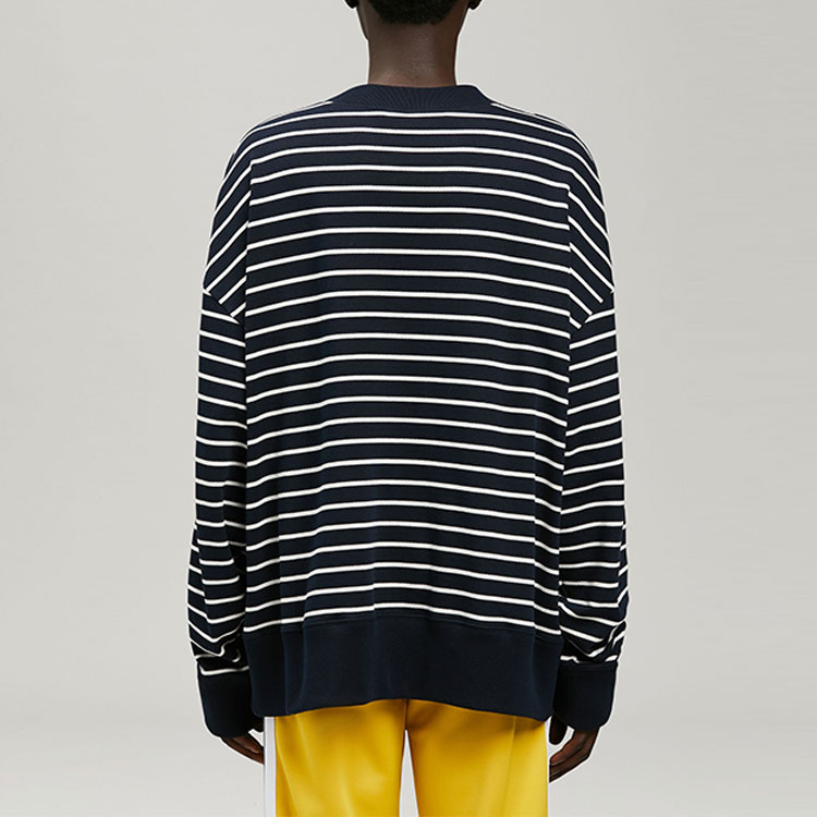 Purchase パームエンジェルス SS22 ネイビー テディベア ストライプ 刺繍 スウェットシャツ. PMBA064S22FLE0014660