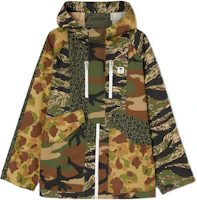 Palm Angels SS22 Patchwork Military Green Hoodie Jacket PMEA198S22FAB0025610 Palm Angels SS22 Patchwork Military Green Hoodie Jacket PMEA198S22FAB0025610