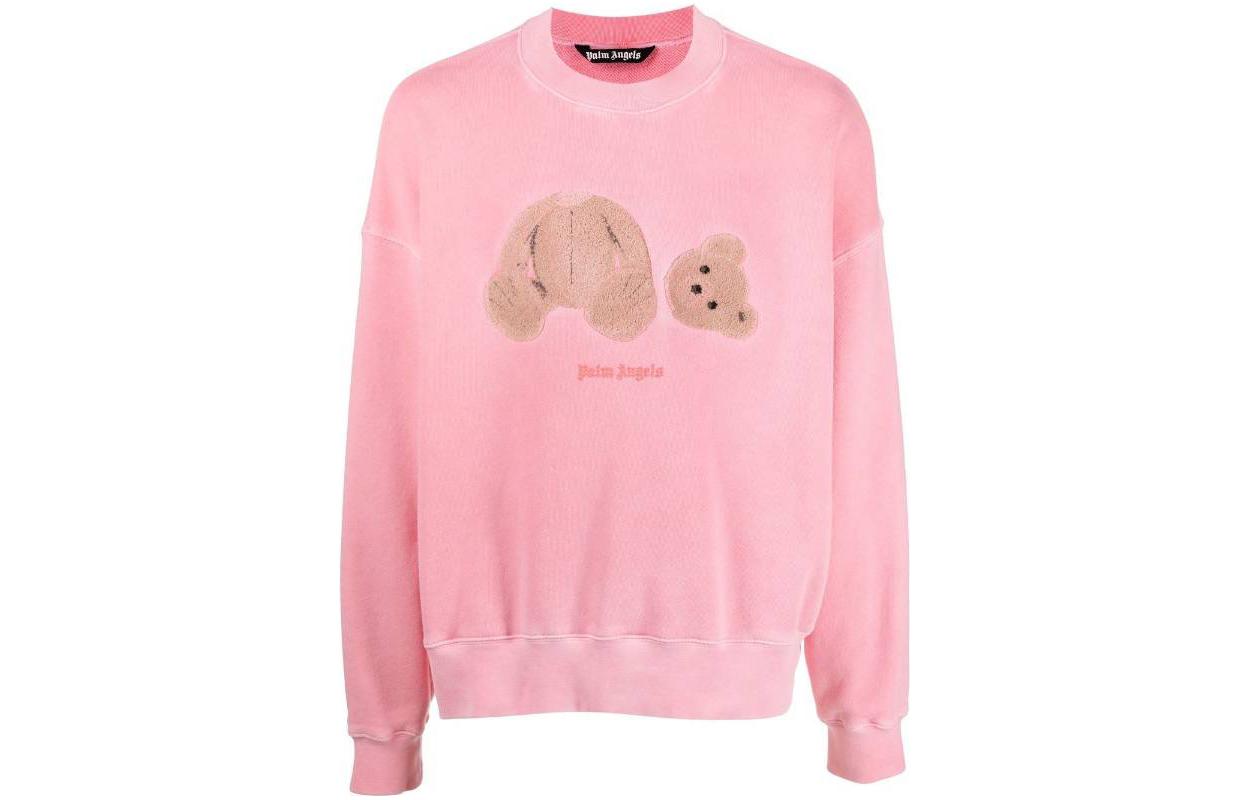 Palm Angels SS22 Pink Bear Graphic Pullover Sweatshirt PMBA026S22FLE0116860