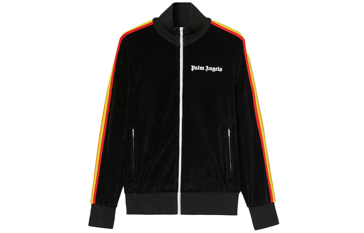 Palm Angels SS22 Rainbow Stripe Jacket Black PMBD001C99FAB002-1001