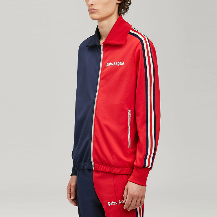 Details for Palm Angels 男士红蓝拼色条纹标志运动夹克 SS22款式. PMBD036S22FAB0022503