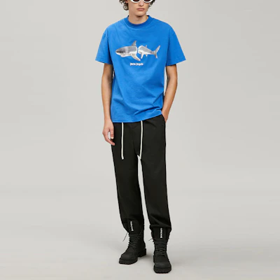 Palm Angels SS22 鲨鱼印花蓝色短袖T恤 PMAA001S22JER0114501 Lookbook Palm Angels SS22 鲨鱼印花蓝色短袖T恤 PMAA001S22JER0114501