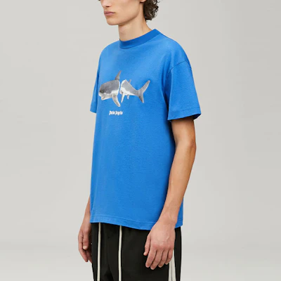 Palm Angels SS22 鲨鱼印花蓝色短袖T恤 PMAA001S22JER0114501 Details for Palm Angels SS22 鲨鱼印花蓝色短袖T恤 PMAA001S22JER0114501